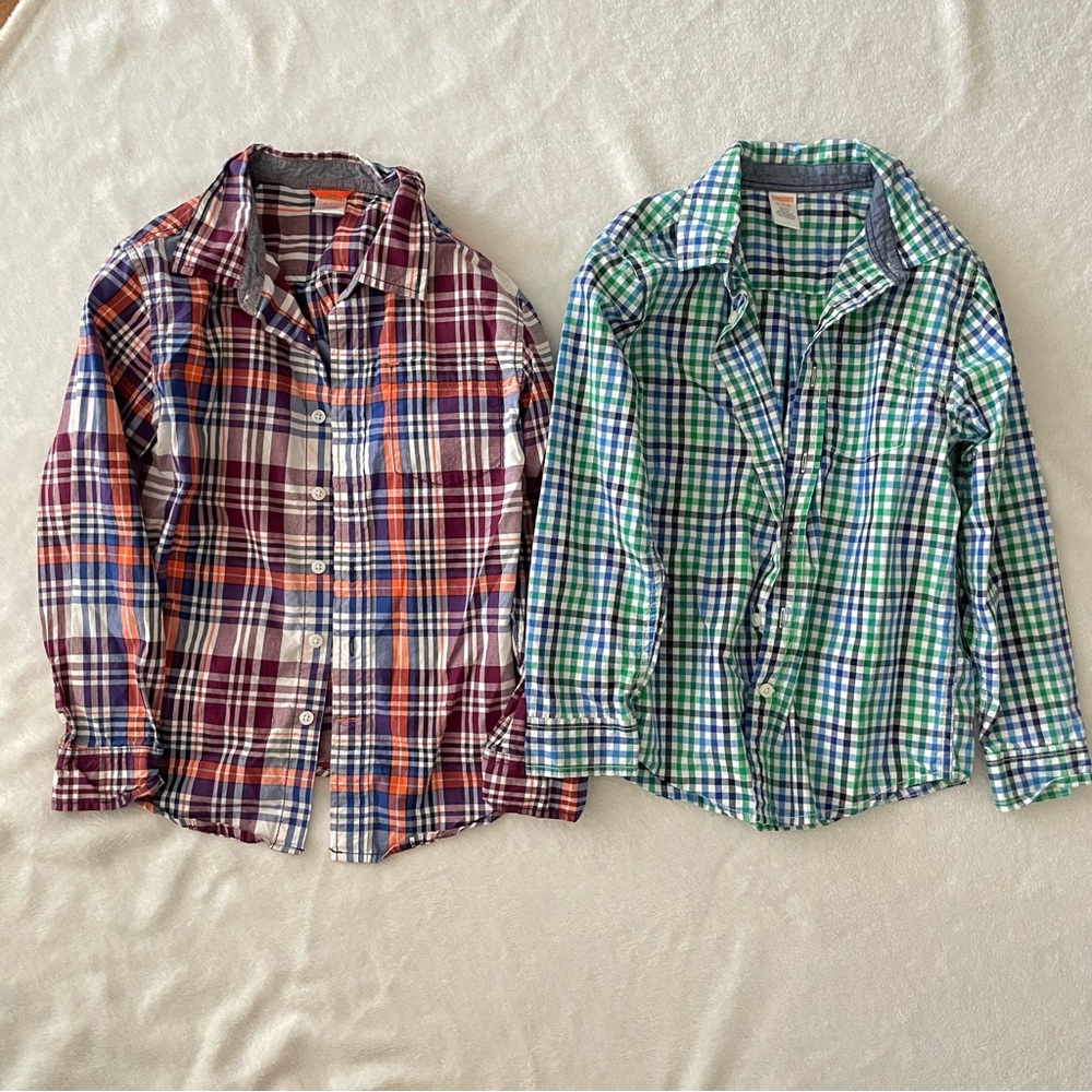 2 Gymboree boys button down shirts M 7-8